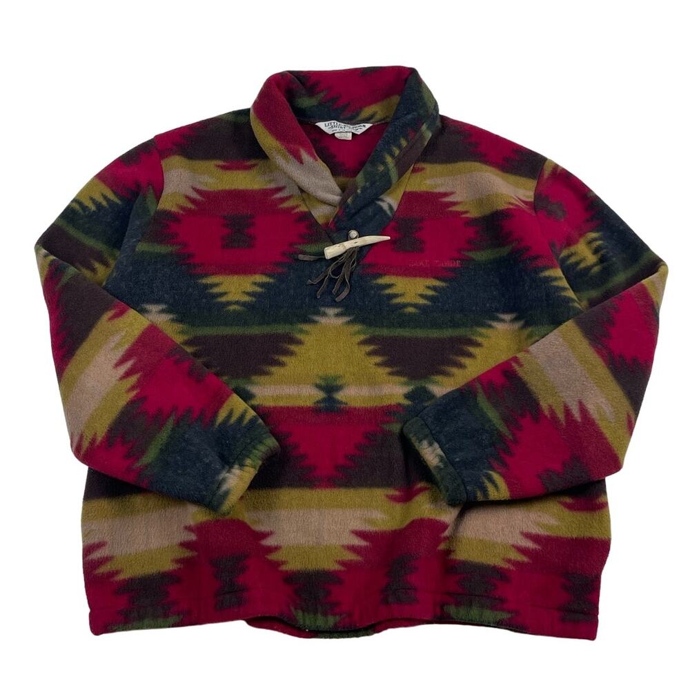 Vintage Aztec Western Lake Tahoe Fleece Size Large Made in the Wild West
